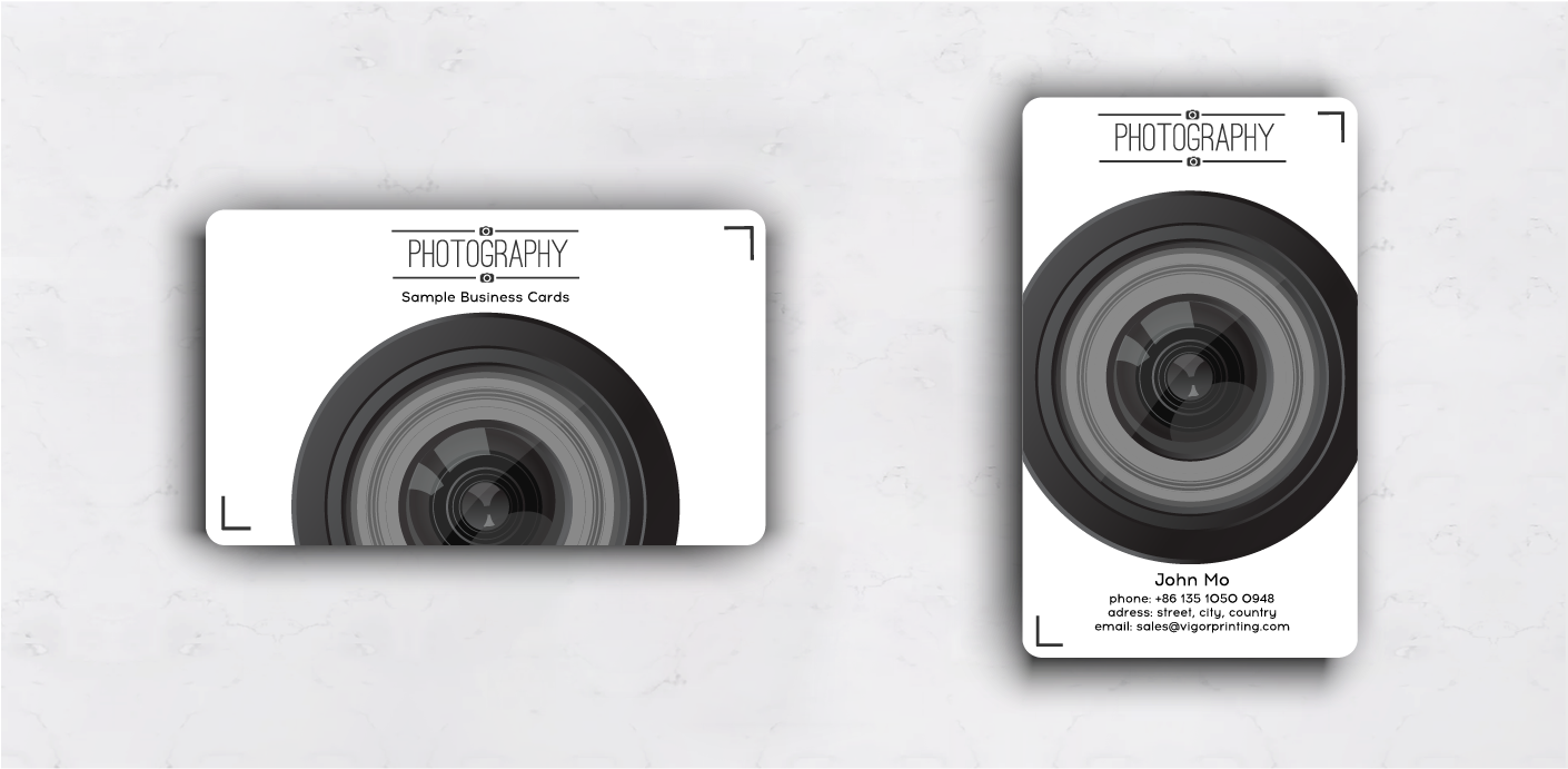 Plastic business cards for photography
